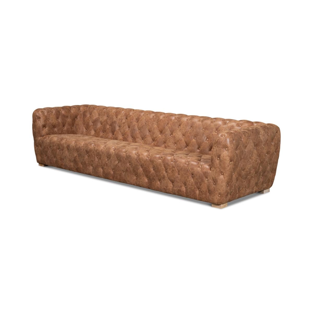 modern tufted leather sofa