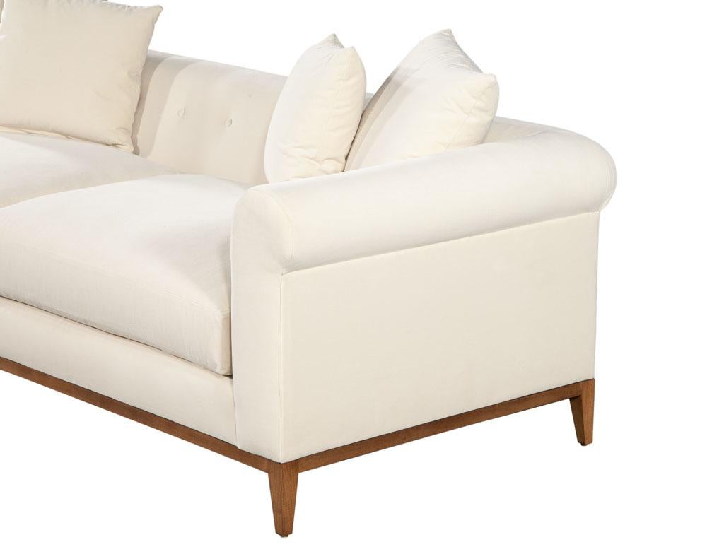 Fabric Contemporary Tufted Sofa with Curved Arms by Ellen Degeneres Pales Sofa
