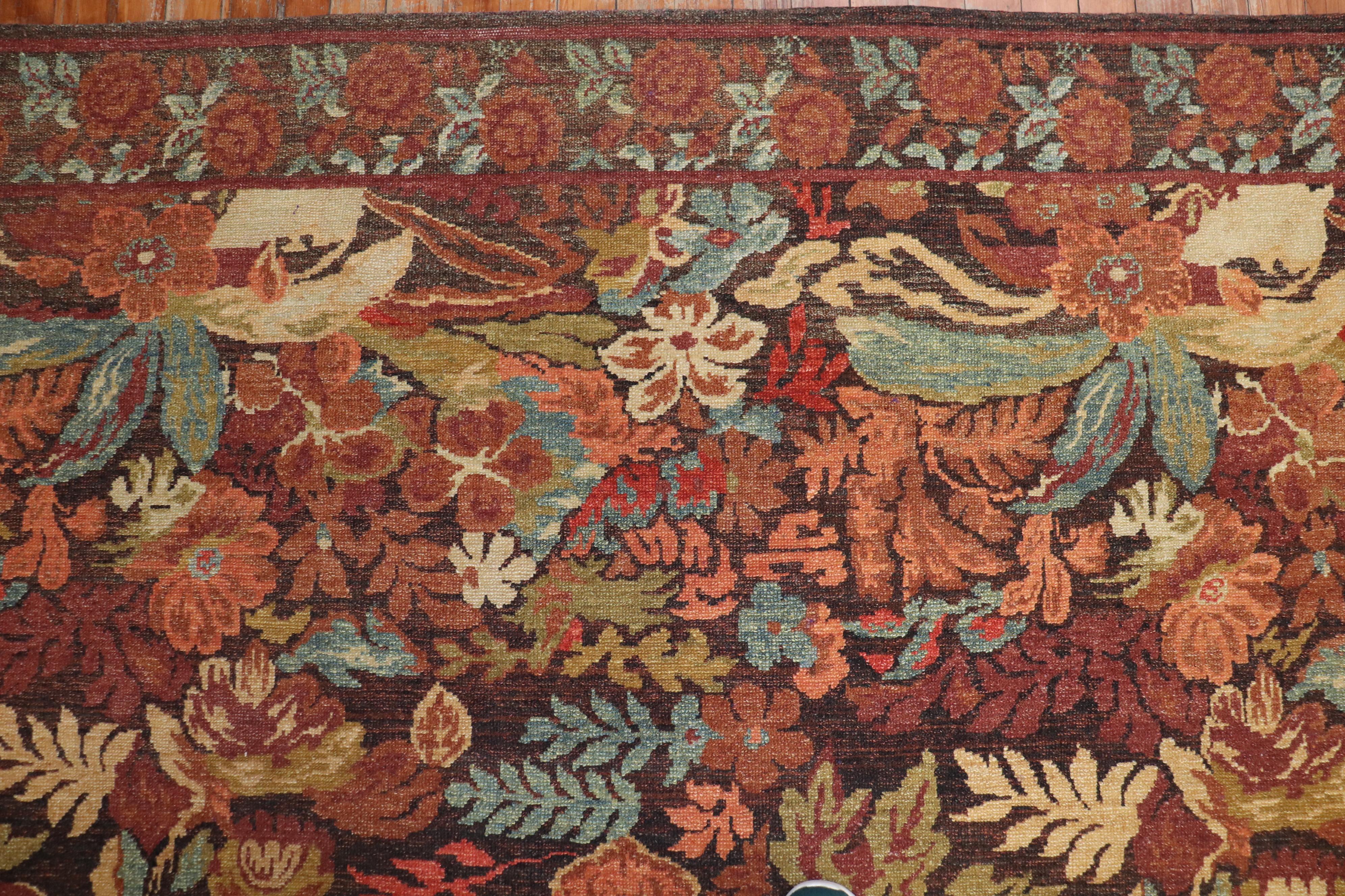 Contemporary Turkish Besserabian Floral Autumn Carpet In New Condition For Sale In New York, NY