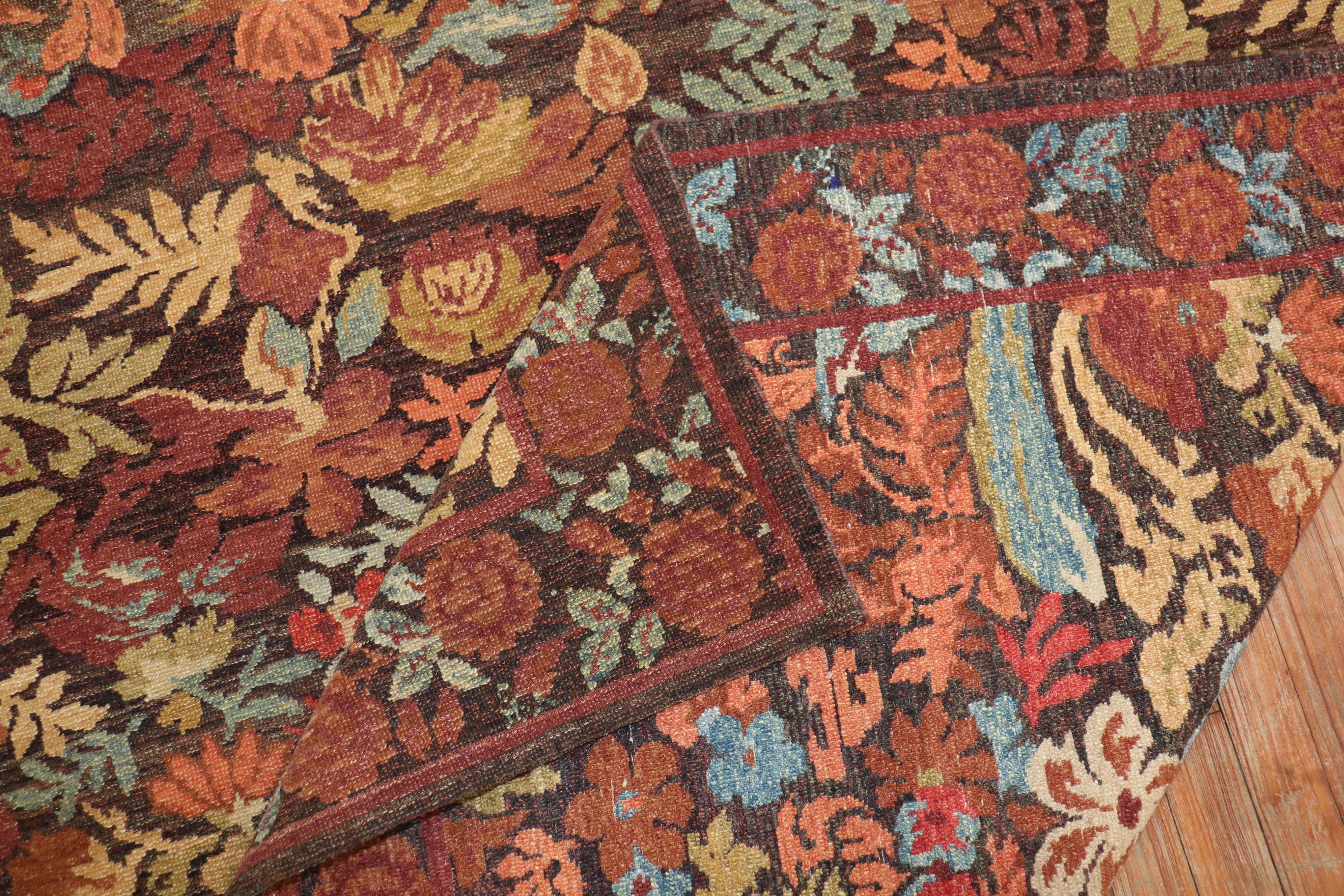 Wool Contemporary Turkish Besserabian Floral Autumn Carpet For Sale