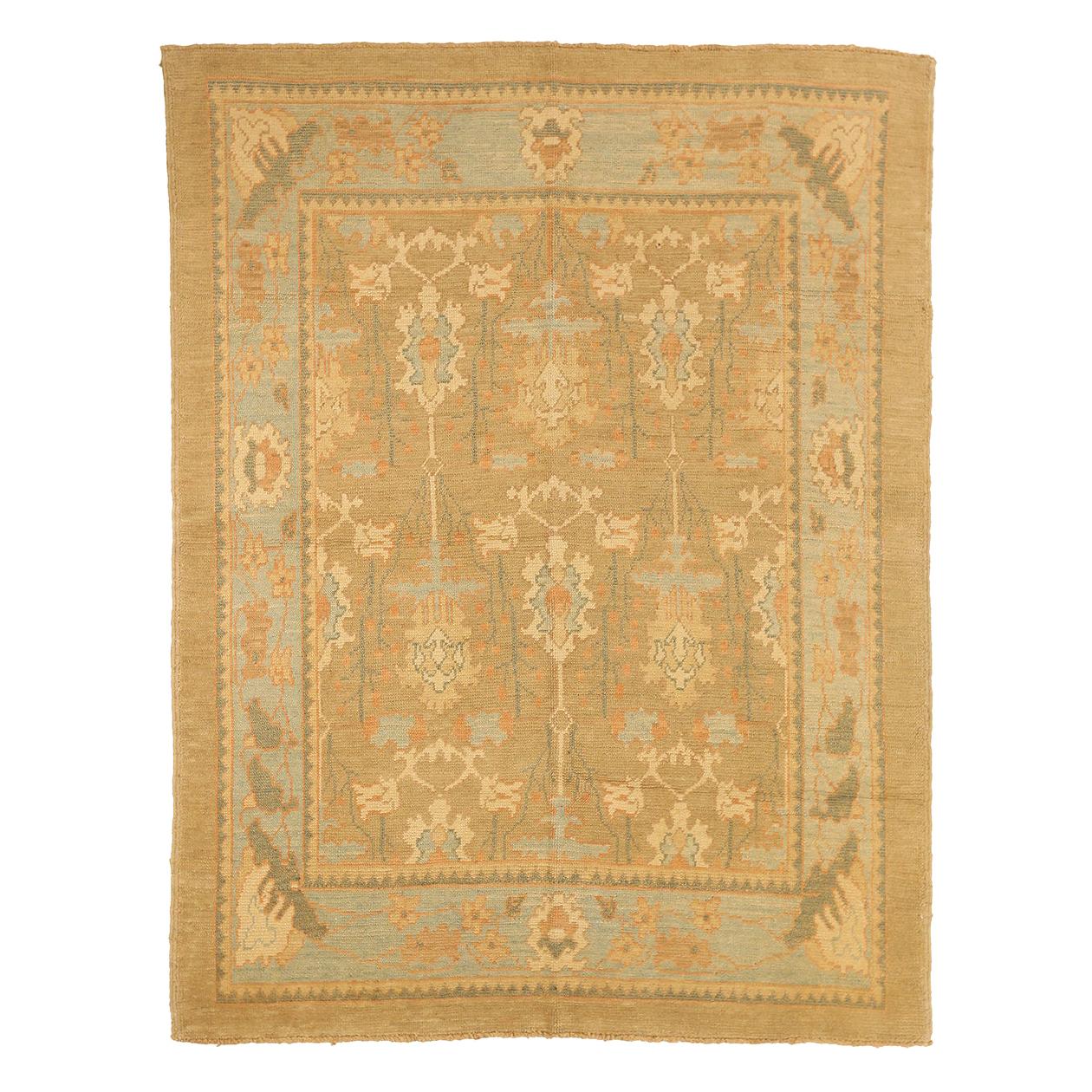 Contemporary Turkish Donegal Rug with Brown and Gray Floral Details For