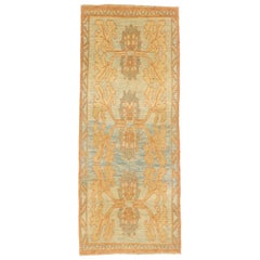 Antique Contemporary Turkish Donegal Rug with Ivory and Brown Botanical Details