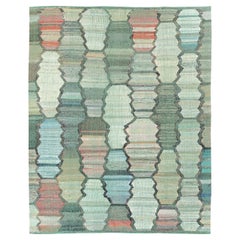 Contemporary Turkish Flat-Weave Kilim Large Room Size Carpet