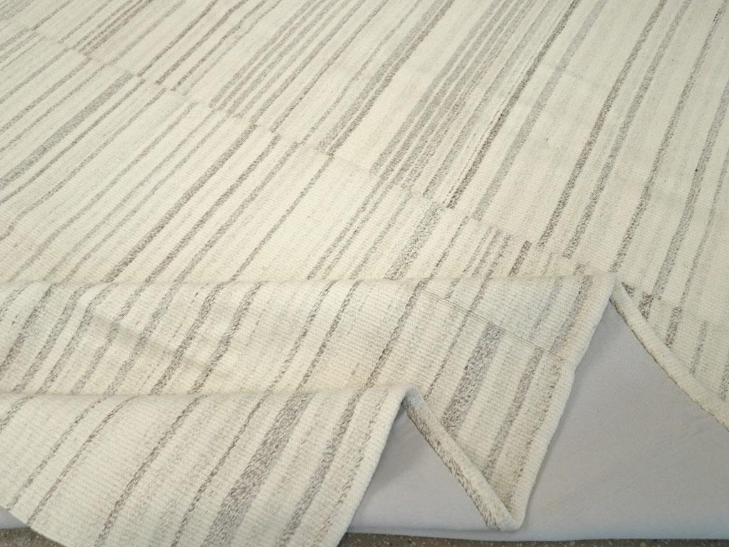Alfombra Turca Contemporánea Kilim de Tejido Plano en Beige en venta 1