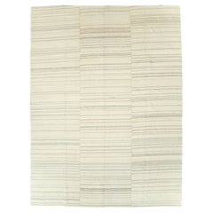 Tappeto turco contemporaneo a tessitura piatta Kilim di colore beige per ambienti