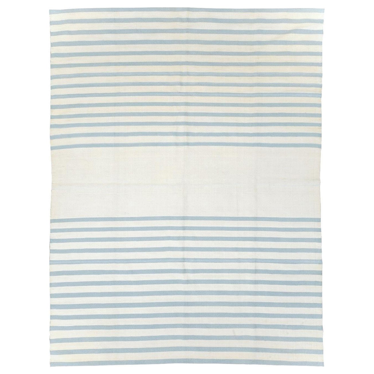 Alfombra Turca Contemporánea de Tejido Plano Kilim Tamaño Habitación En Blanco y Azul-Gris en venta