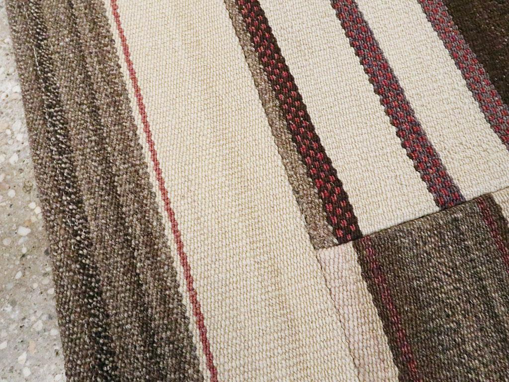 Contemporary Turkish Flatweave Patchwork Throw Rug In Excellent Condition For Sale In New York, NY