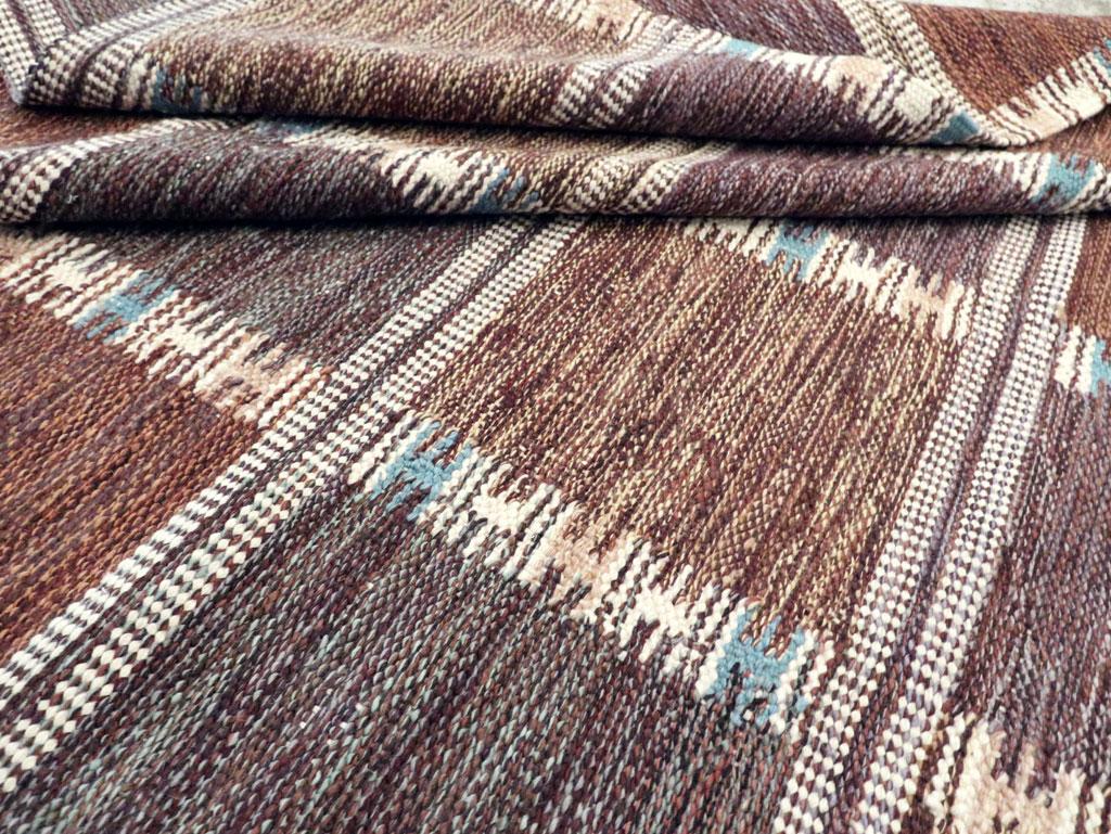 Contemporary Turkish Flat-Weave Room Size Carpet Inspired by Swedish Kilims For Sale 4