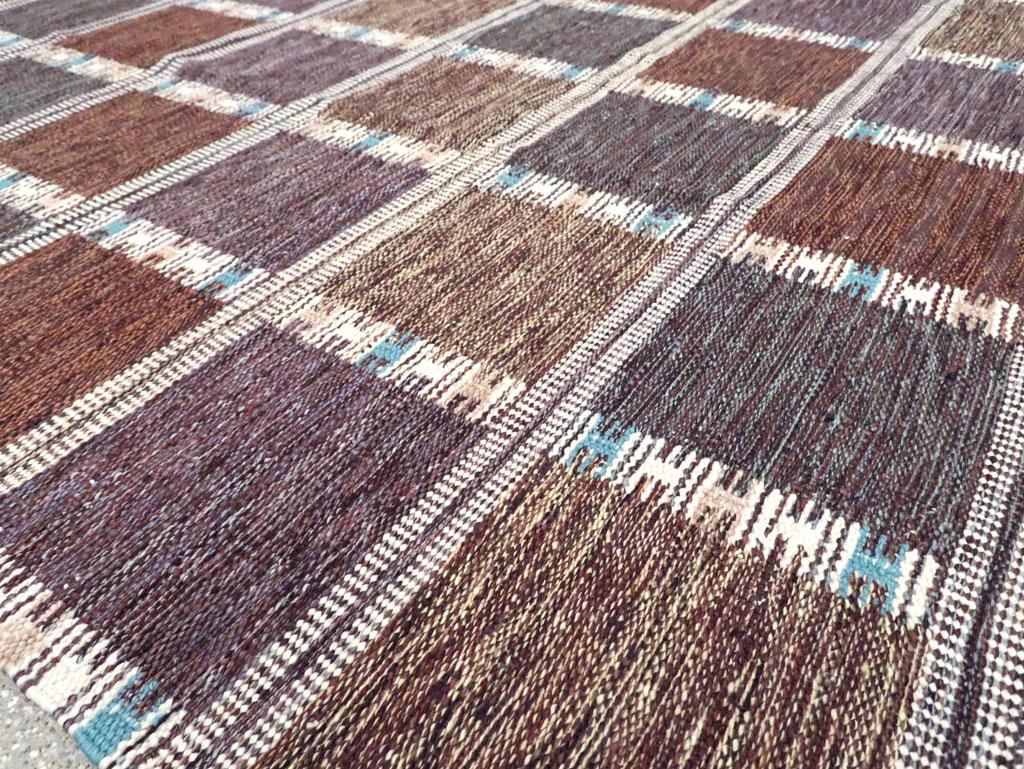 Contemporary Turkish Flat-Weave Room Size Carpet Inspired by Swedish Kilims For Sale 2
