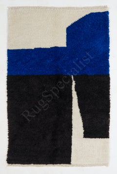 Zeitgenössischer türkischer handgeknüpfter Wollteppich mit modernem abstraktem geometrischem Design