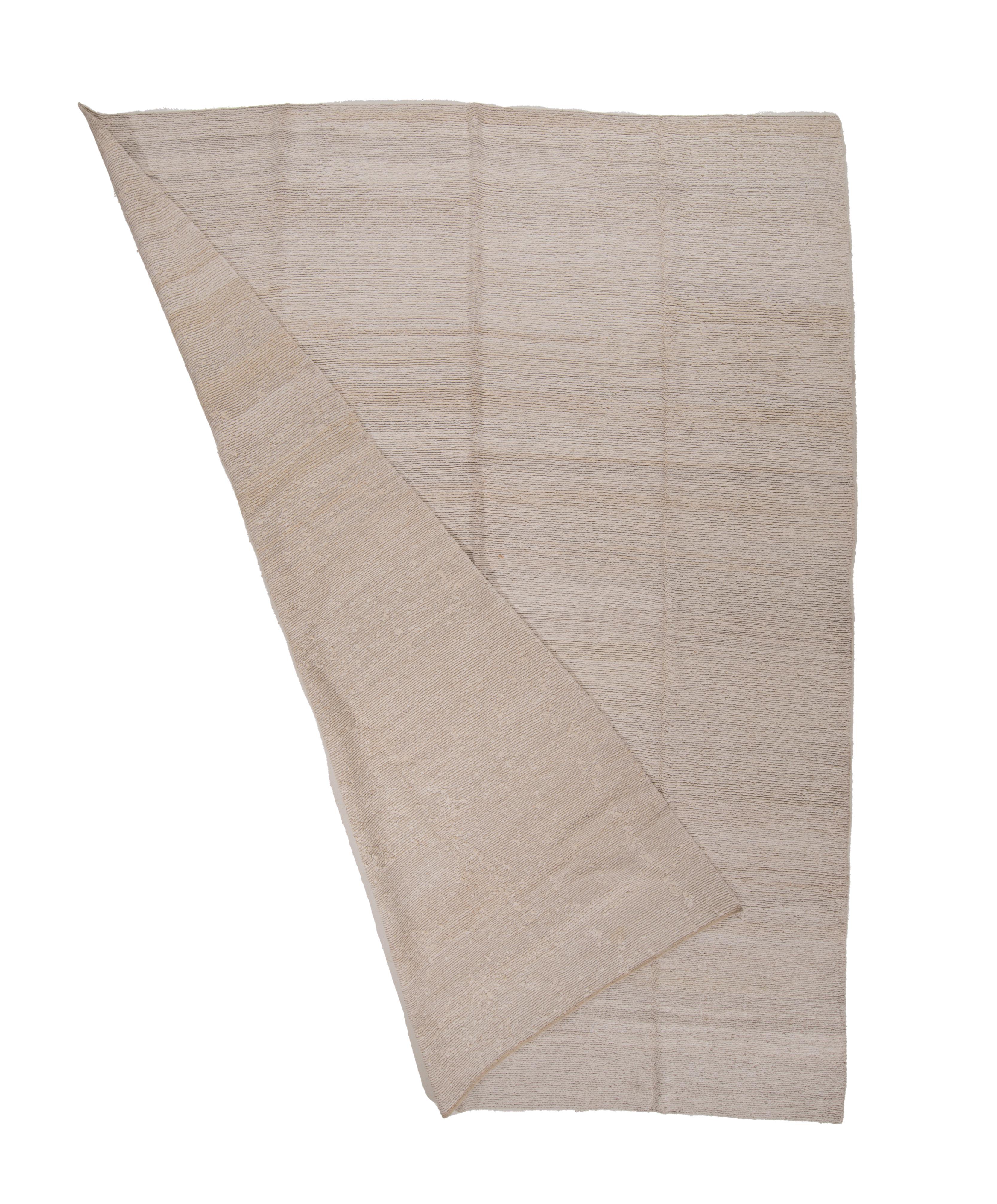 Hand-Woven Contemporary Turkish Large Sumak Rug Made with Recycled Hemp