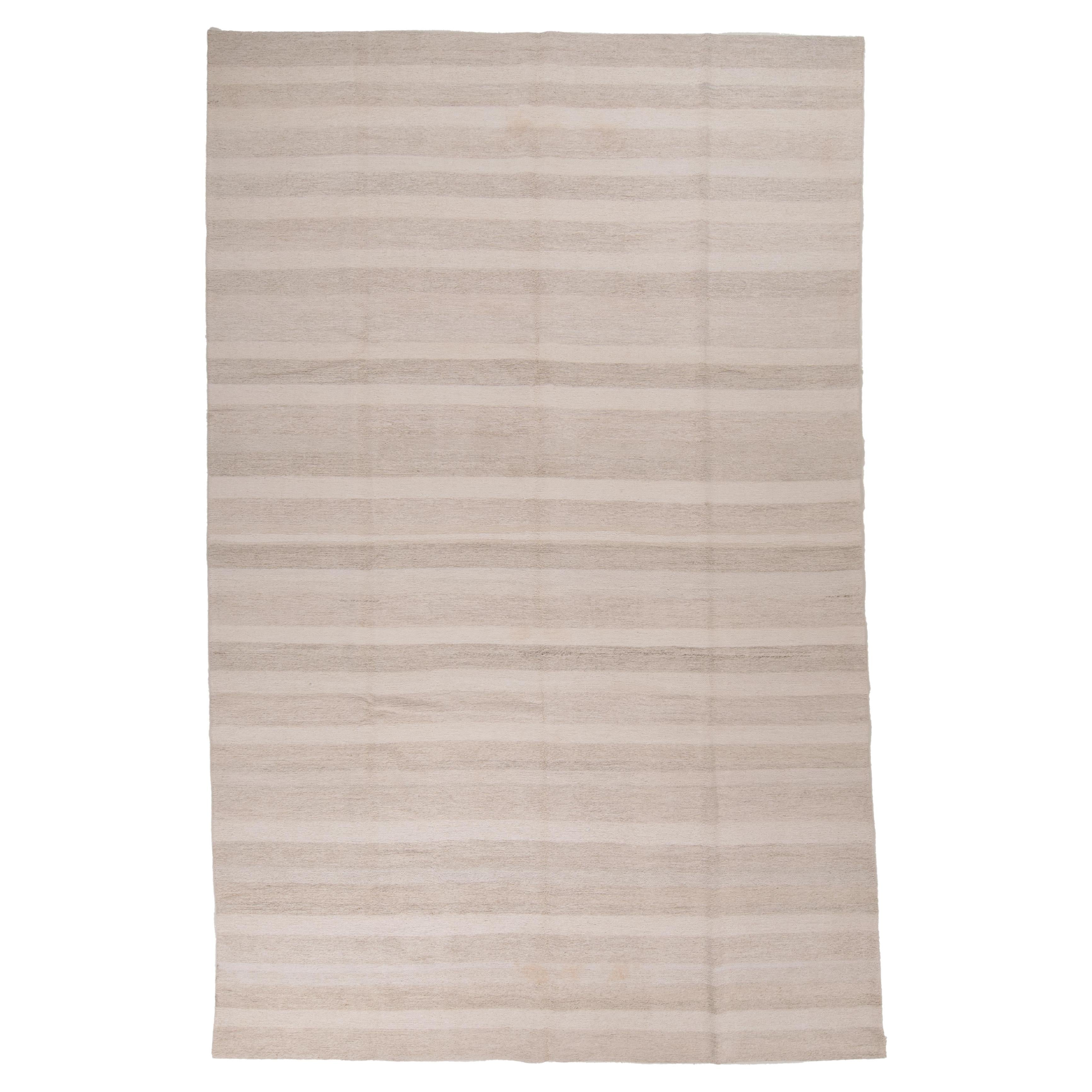 Contemporary Turkish Large Sumak Rug Made with Recycled Hemp For Sale