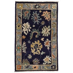 Contemporary Turkish Oushak Accent Rug in Modern Style, Entry or Foyer Rug
