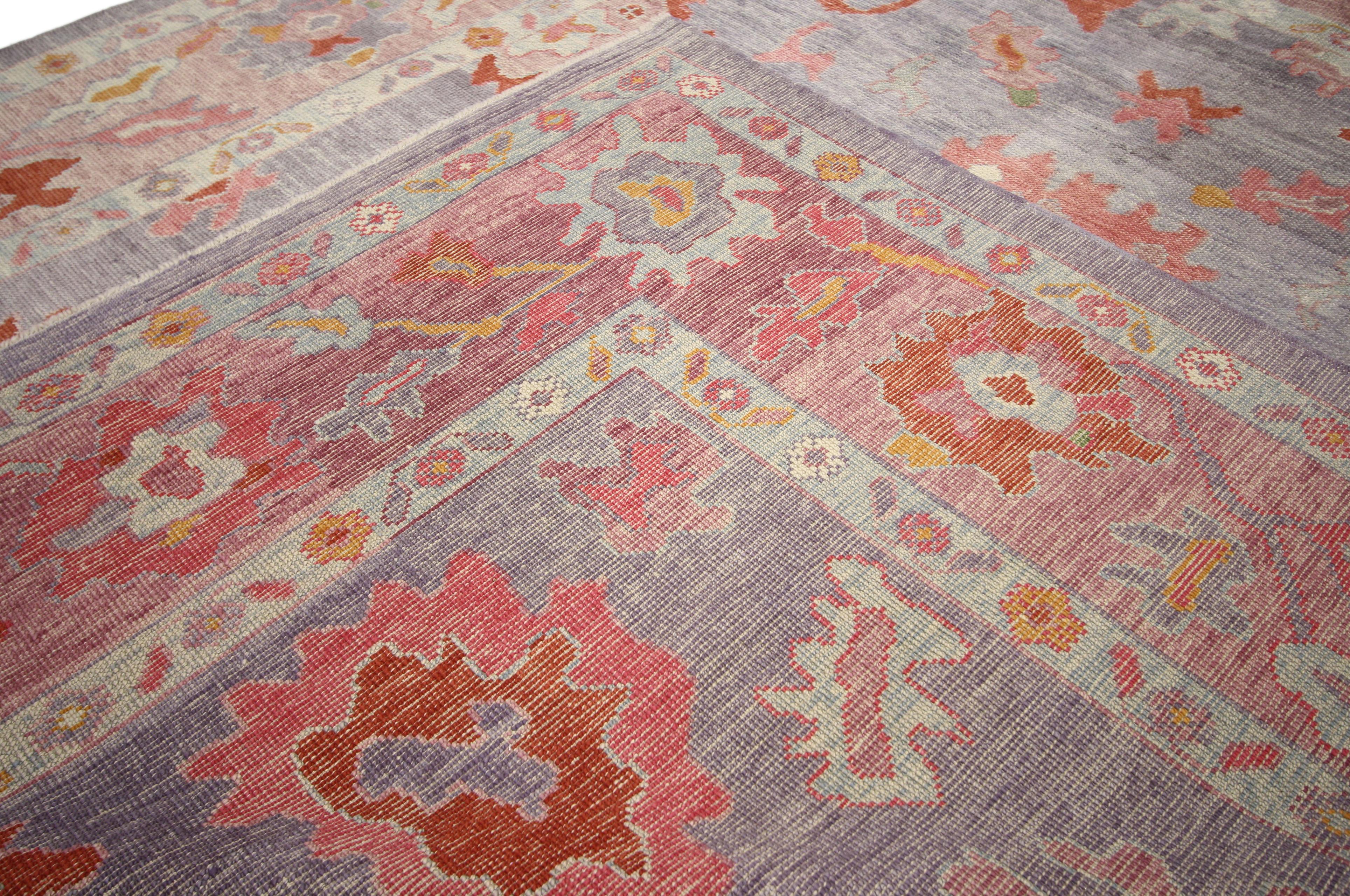 Contemporary Turkish Oushak Area Rug with Modern Colors 2