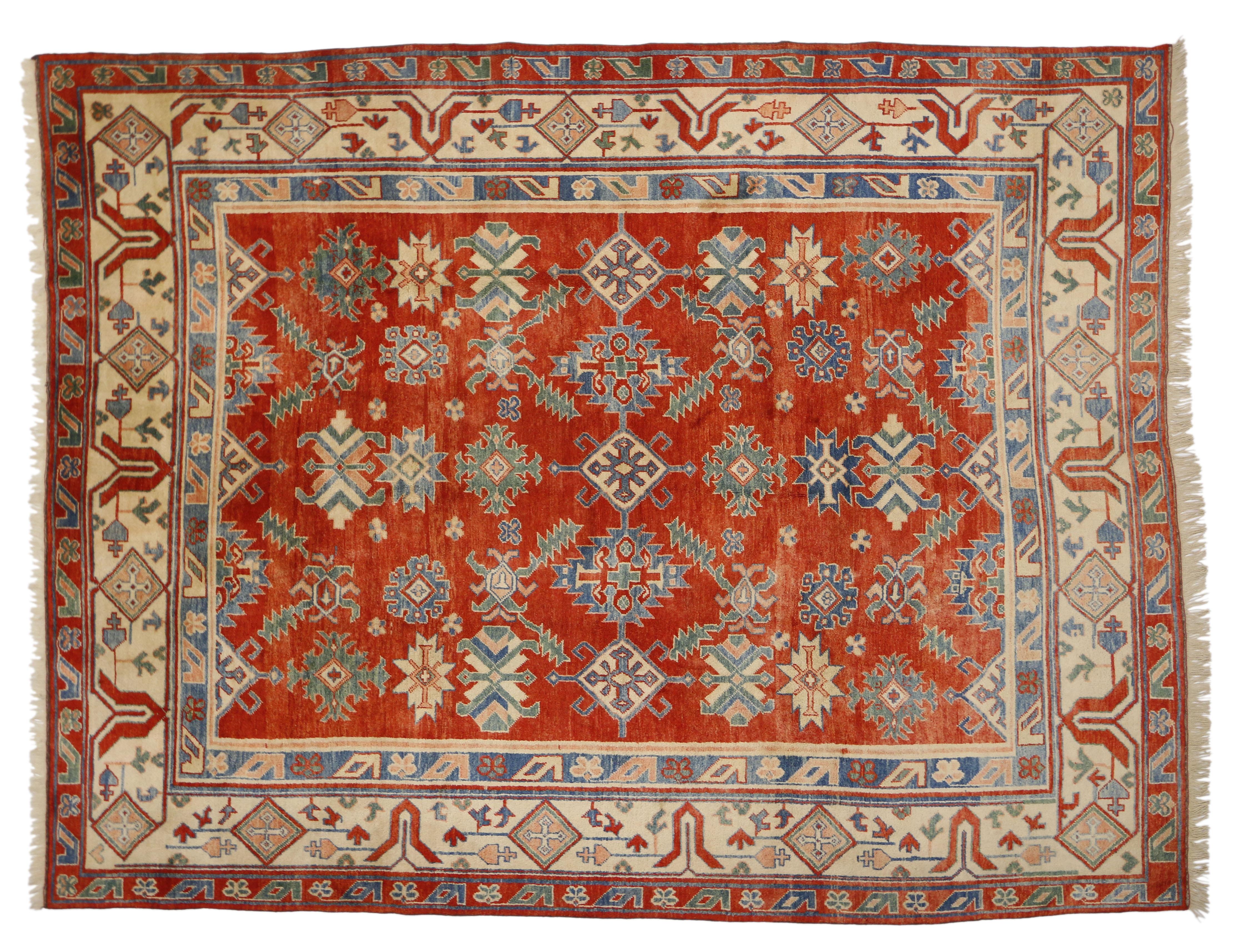 Contemporary Turkish Oushak Area Rug with Modern Style in Classic Pattern In Excellent Condition For Sale In Dallas, TX