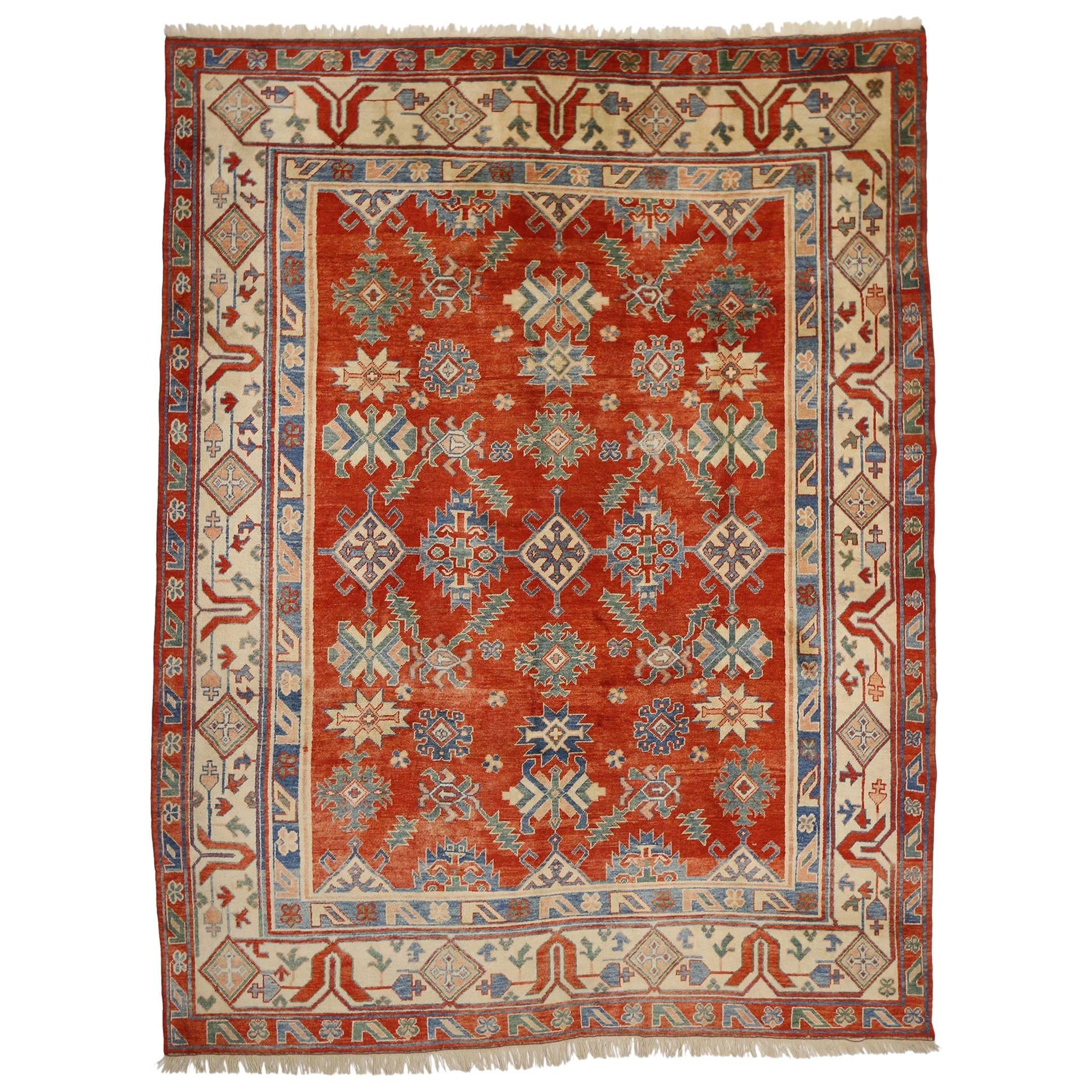 Contemporary Turkish Oushak Area Rug with Modern Style in Classic Pattern For Sale