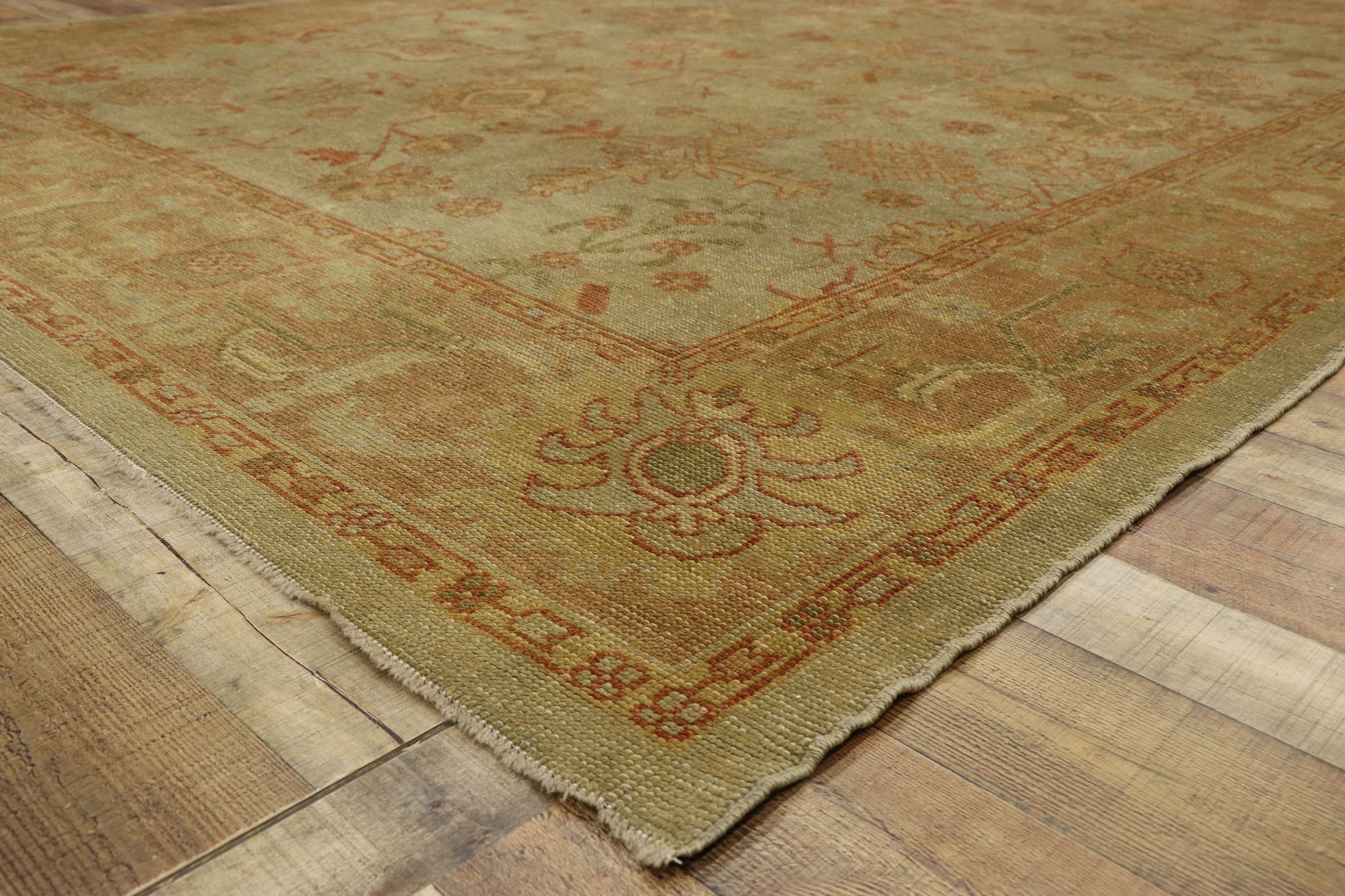 New Contemporary Turkish Oushak Rug with Rustic Arts & Crafts Style For Sale 1