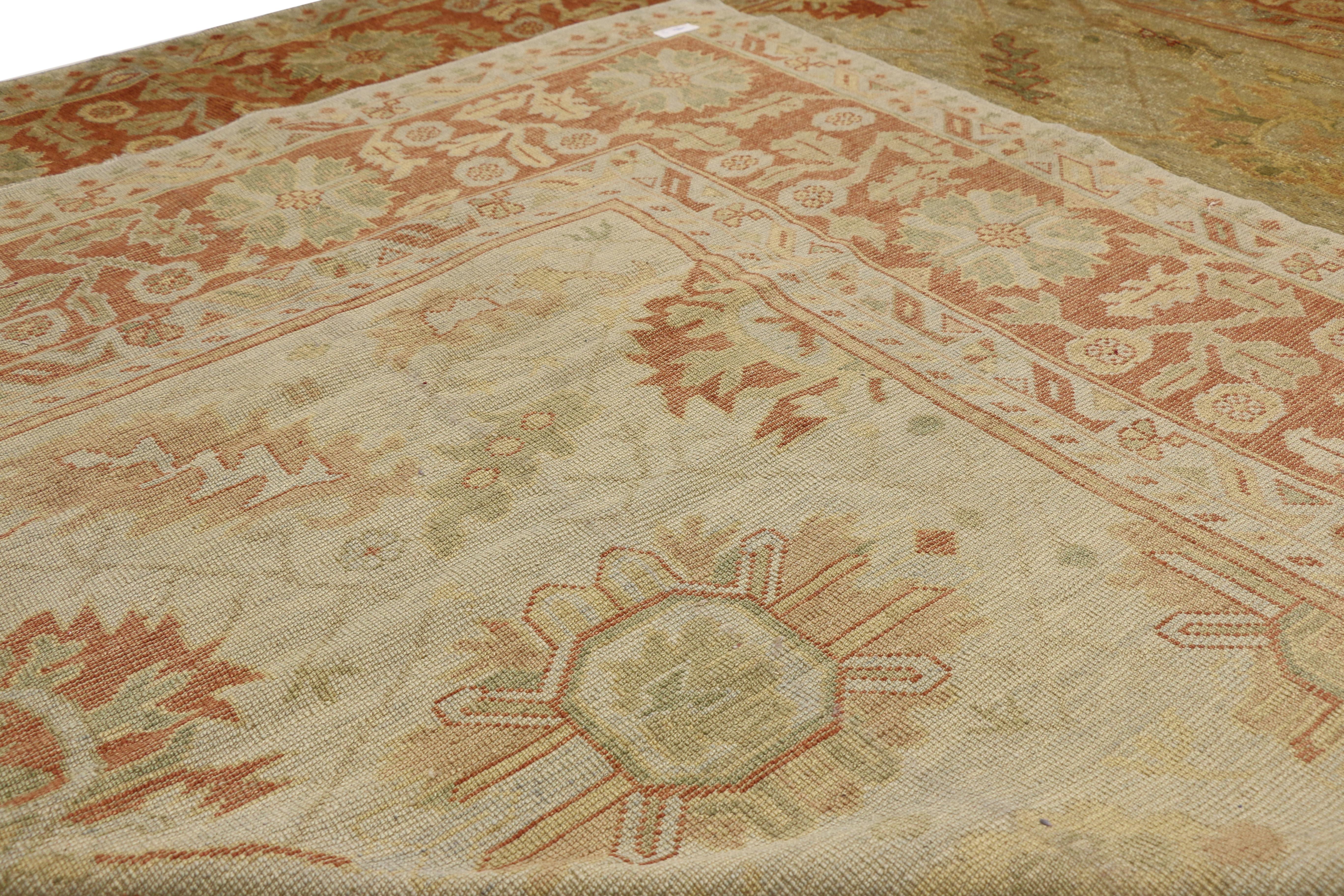 New Contemporary Turkish Oushak Area Rug with Spanish Colonial Style In New Condition For Sale In Dallas, TX