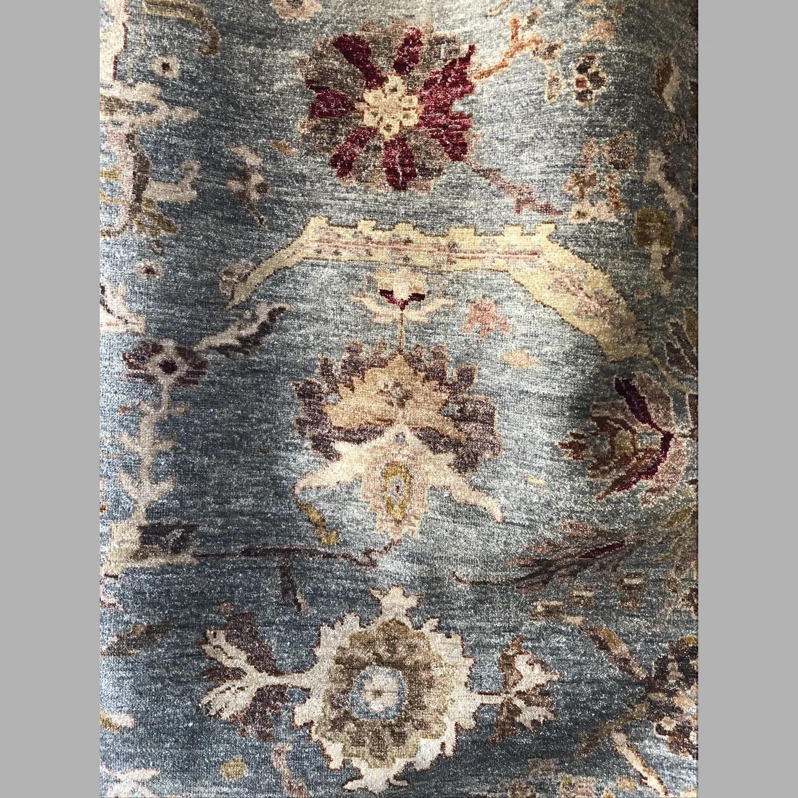 Contemporary Turkish Oushak Hand-Knotted Wool Rug In Good Condition For Sale In Clarkdale, AZ