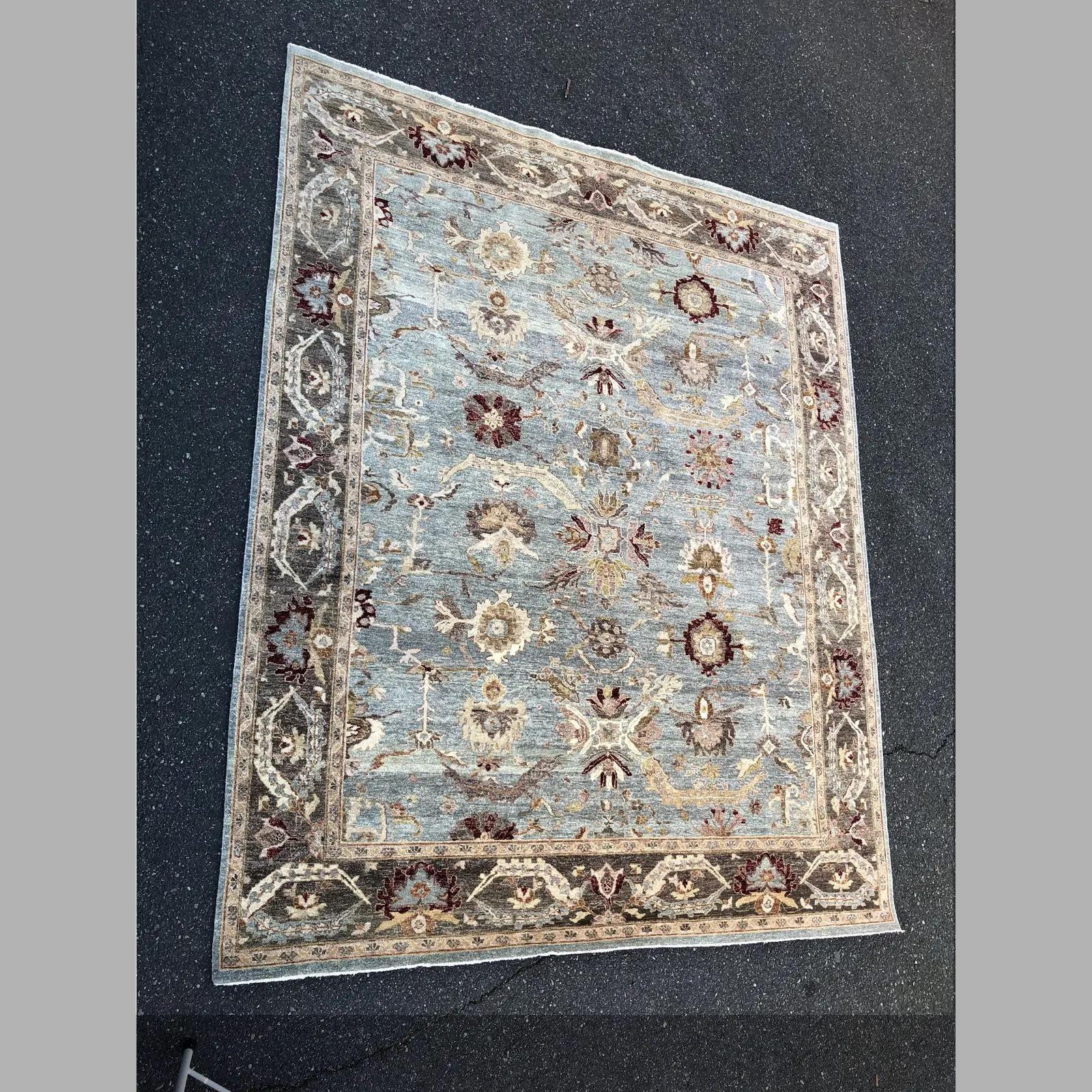 20th Century Contemporary Turkish Oushak Hand-Knotted Wool Rug For Sale