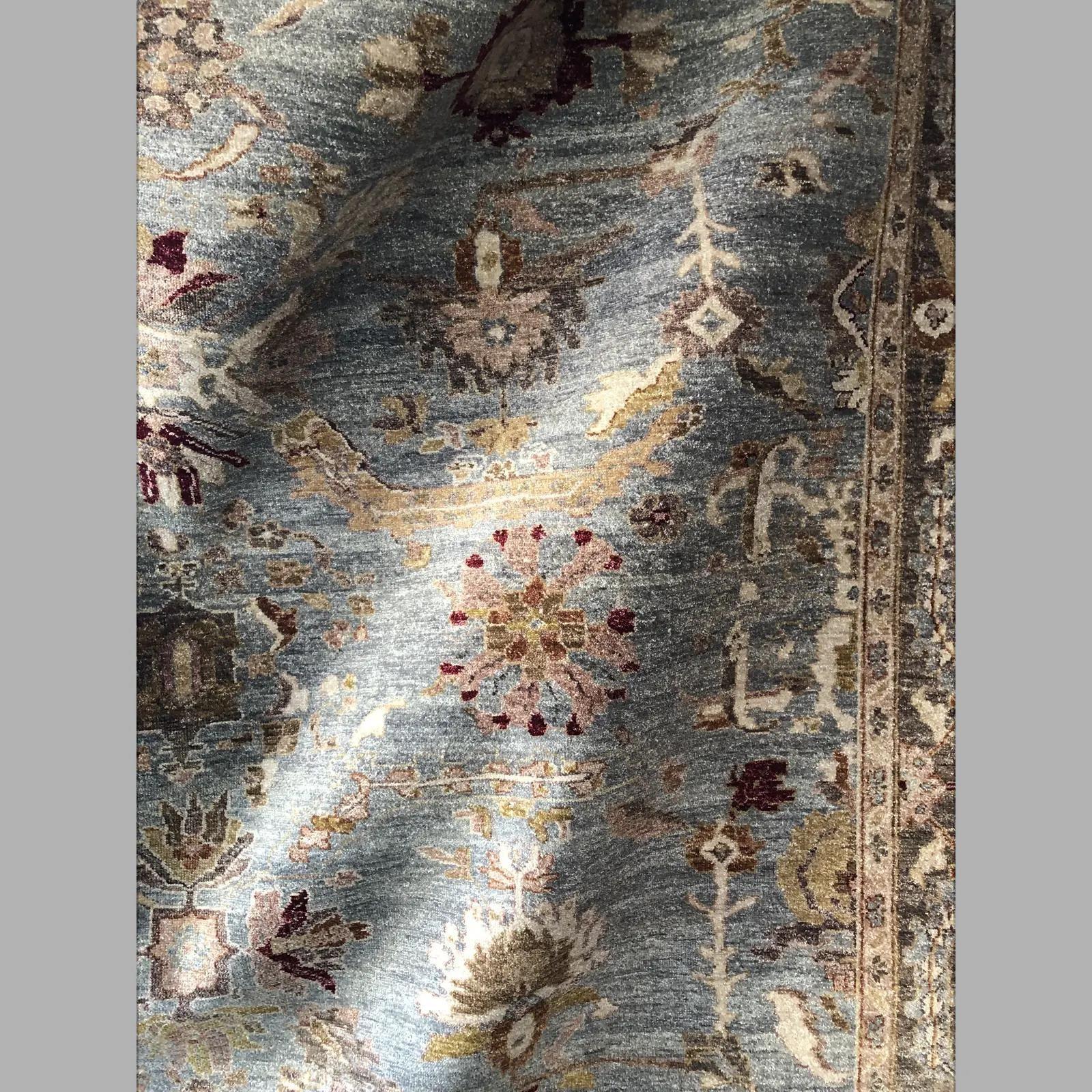 Contemporary Turkish Oushak Hand-Knotted Wool Rug For Sale 1