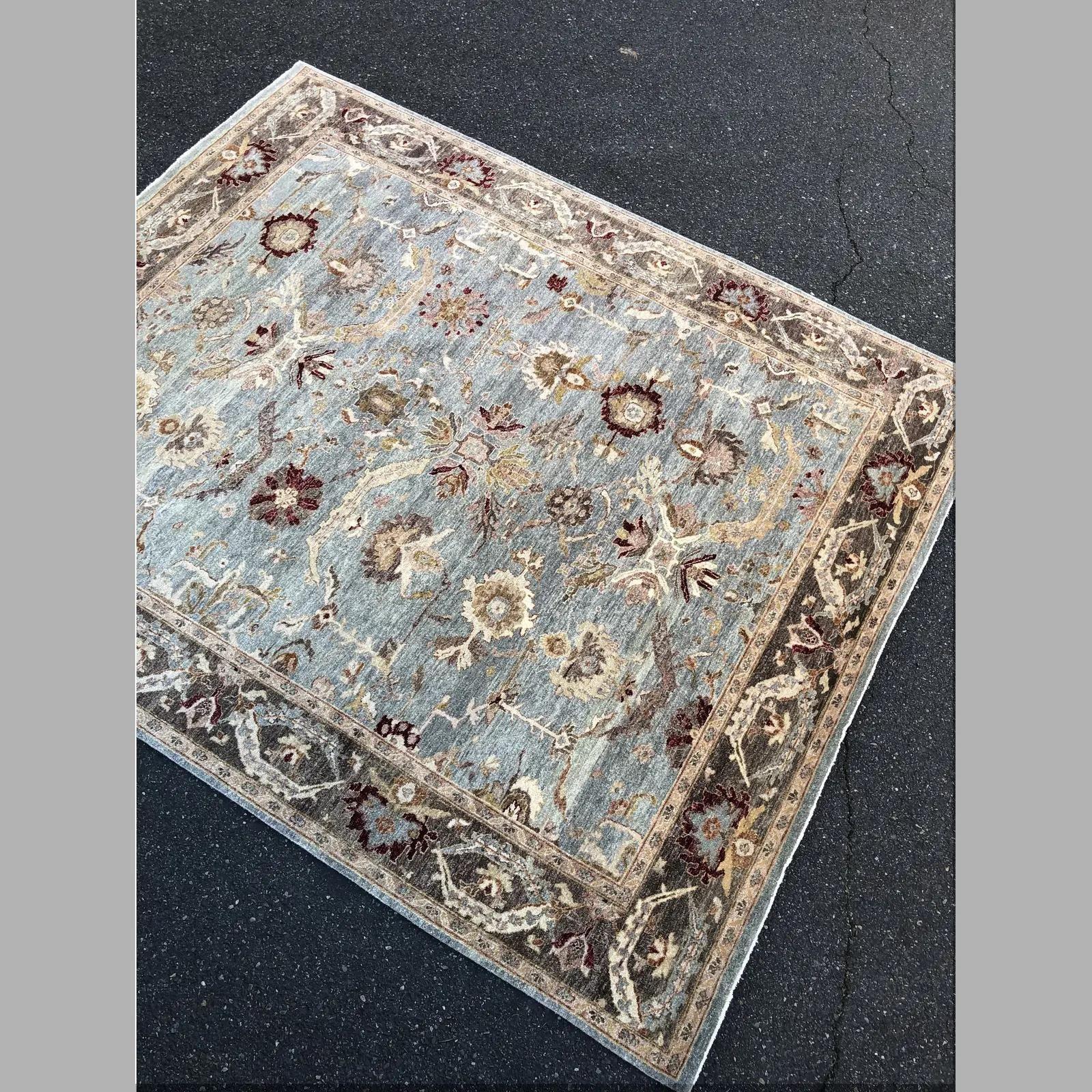 Contemporary Turkish Oushak Hand-Knotted Wool Rug For Sale 2