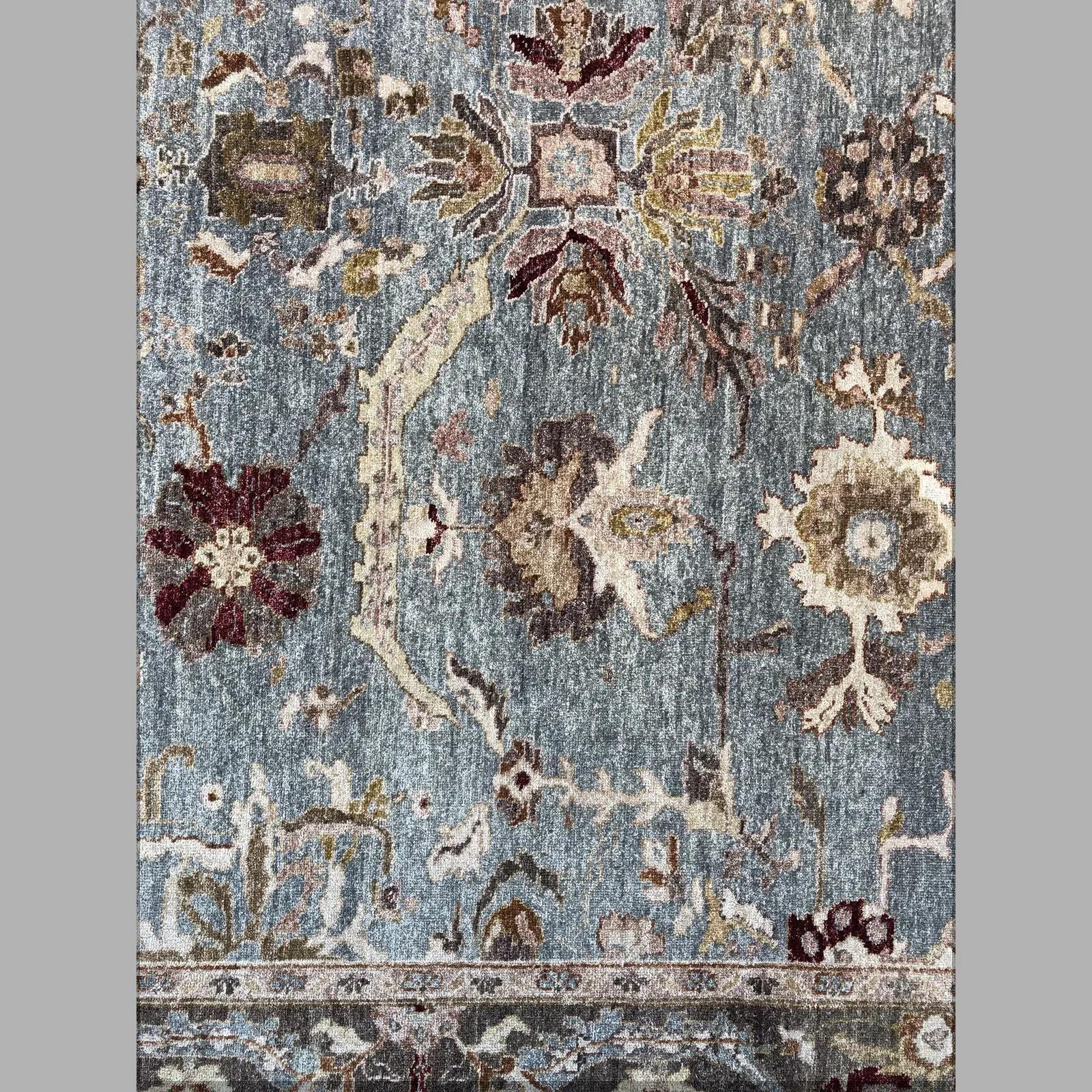 Contemporary Turkish Oushak Hand-Knotted Wool Rug For Sale 3