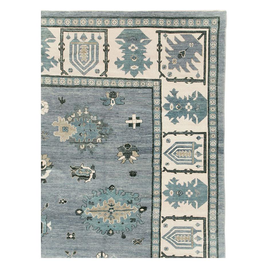Hand-Knotted Contemporary Turkish Oushak Oversize Carpet For Sale
