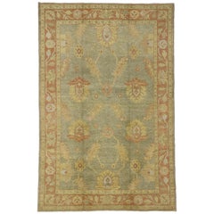 Tappeto Oushak turco contemporaneo con stile inglese