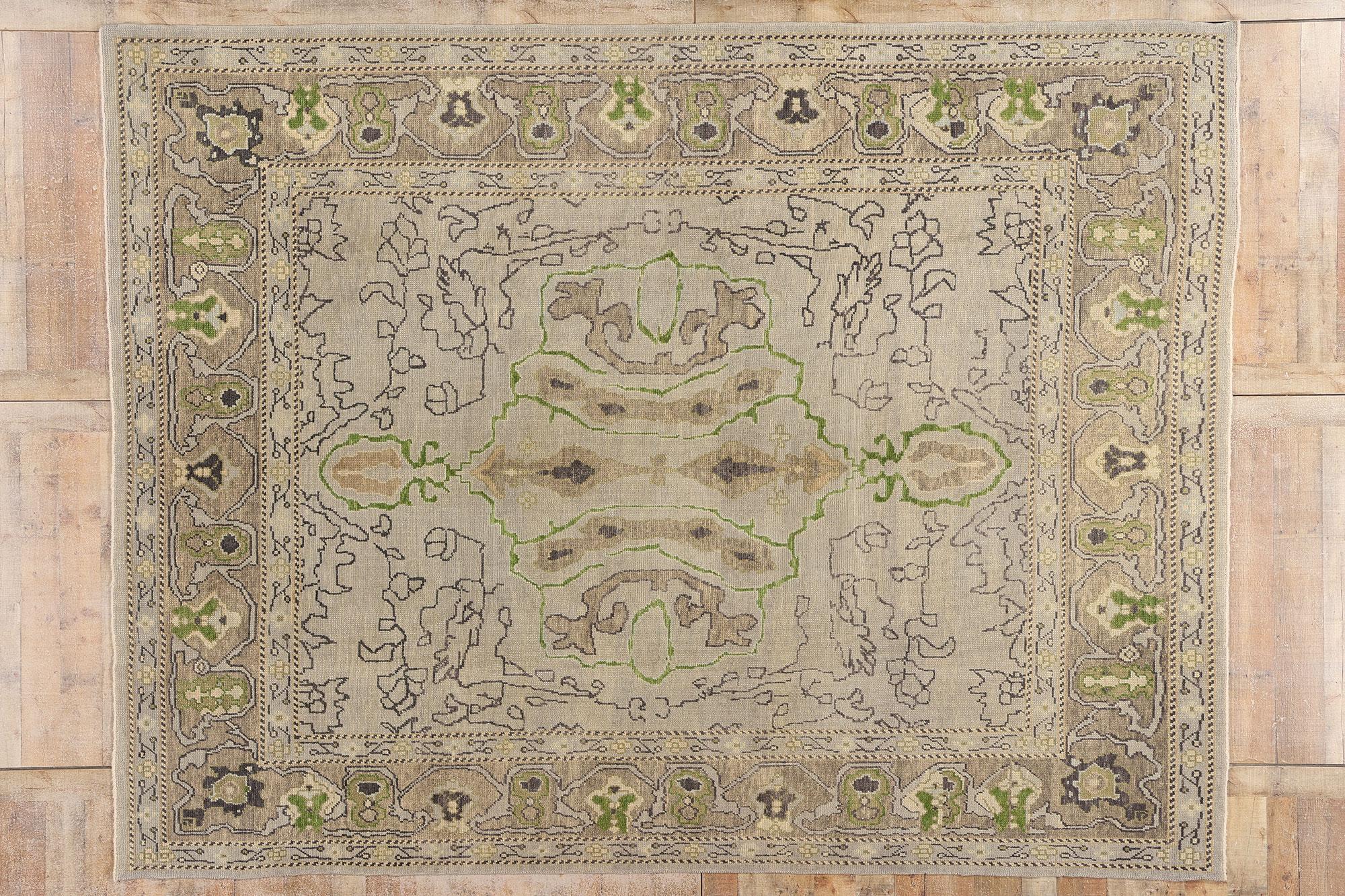 Zeitgenössischer türkischer Oushak-Teppich im modernen Stil im Angebot 4