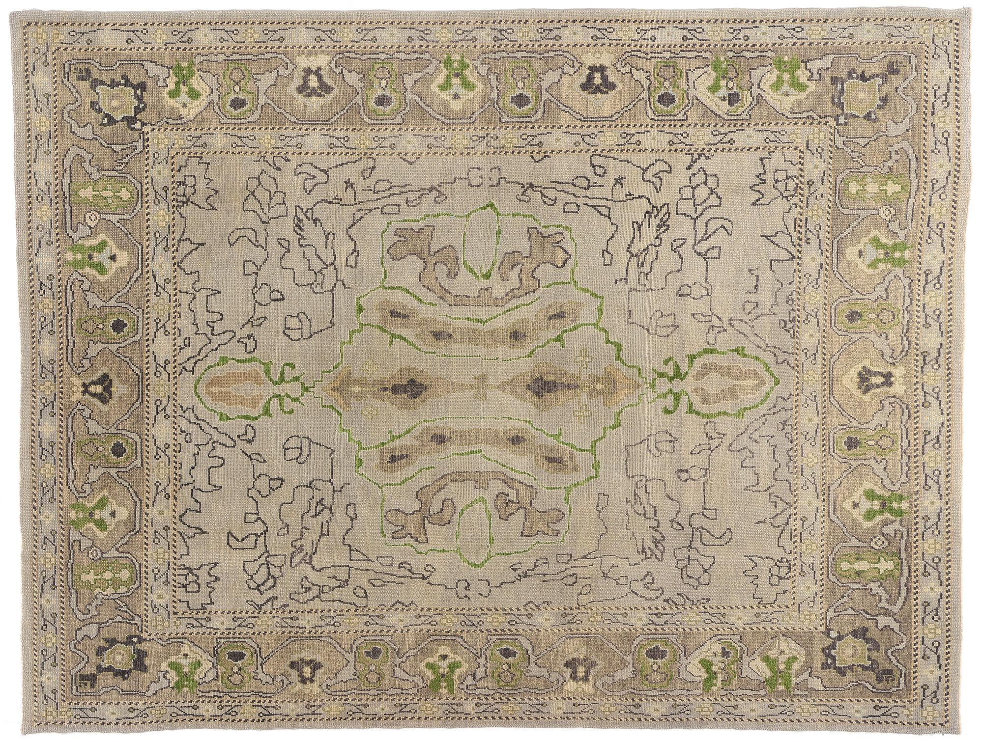 Zeitgenössischer türkischer Oushak-Teppich im modernen Stil im Angebot 5