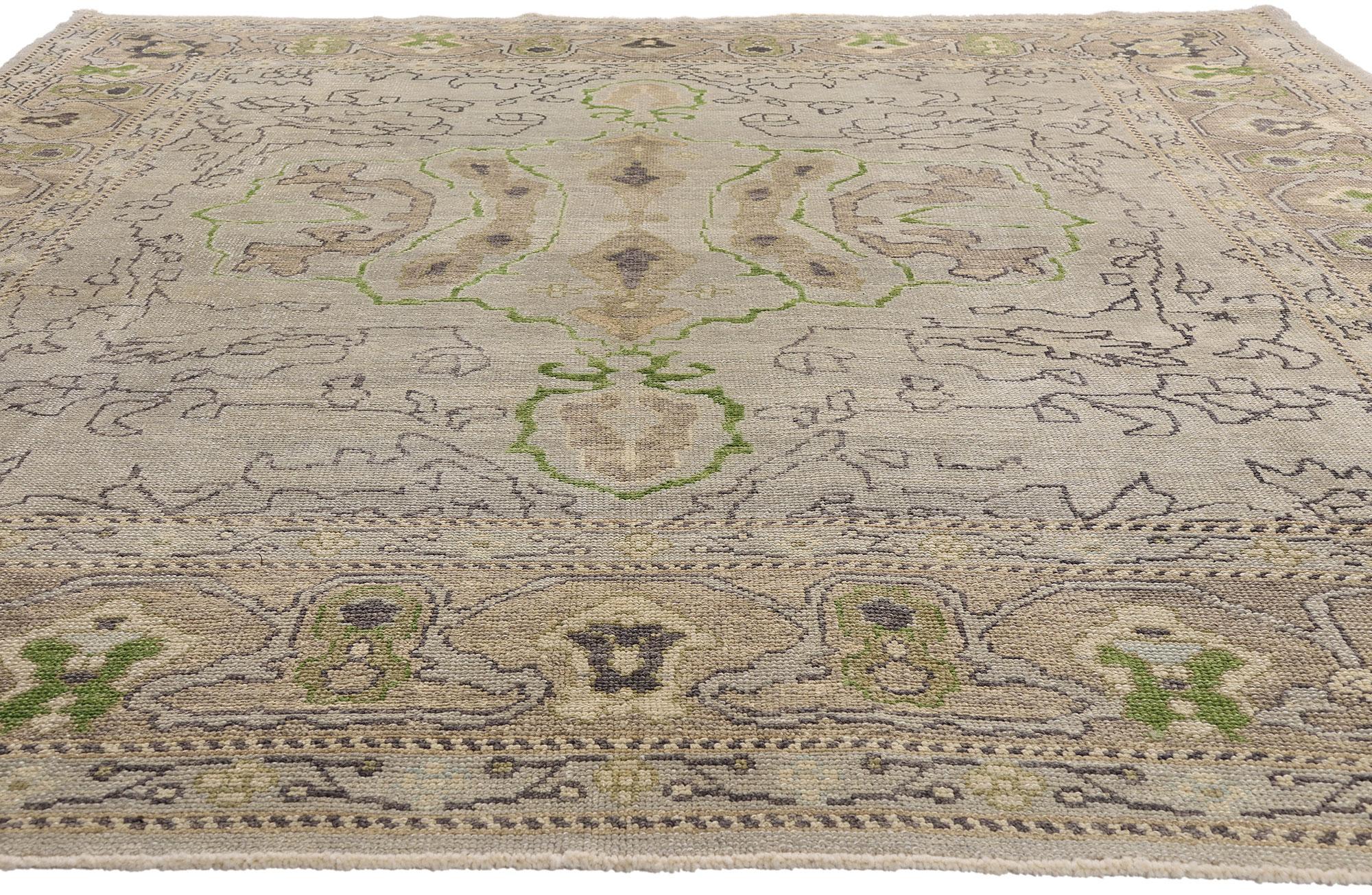 Zeitgenössischer türkischer Oushak-Teppich im modernen Stil im Angebot 9