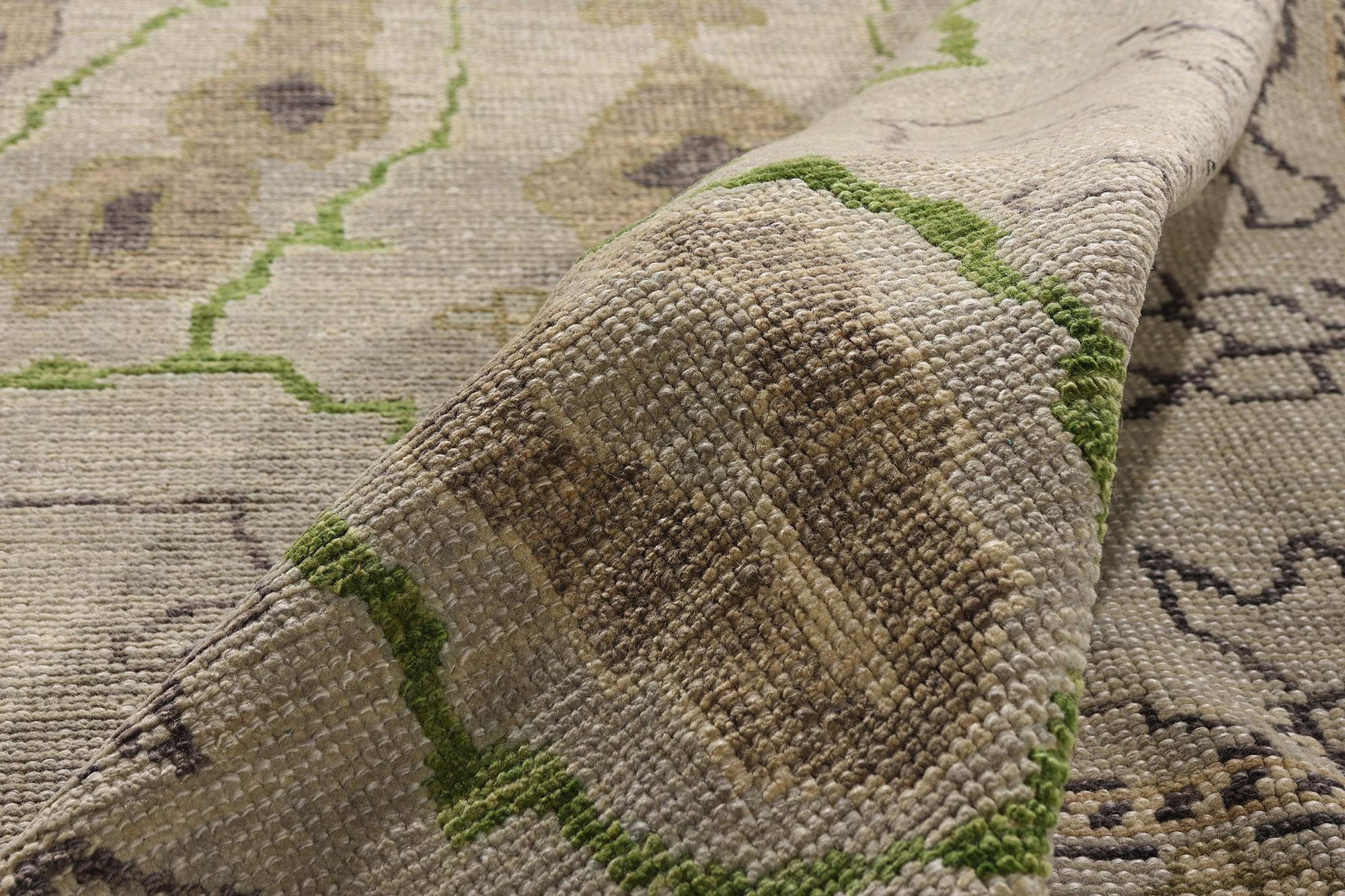 Zeitgenössischer türkischer Oushak-Teppich im modernen Stil (Wolle) im Angebot