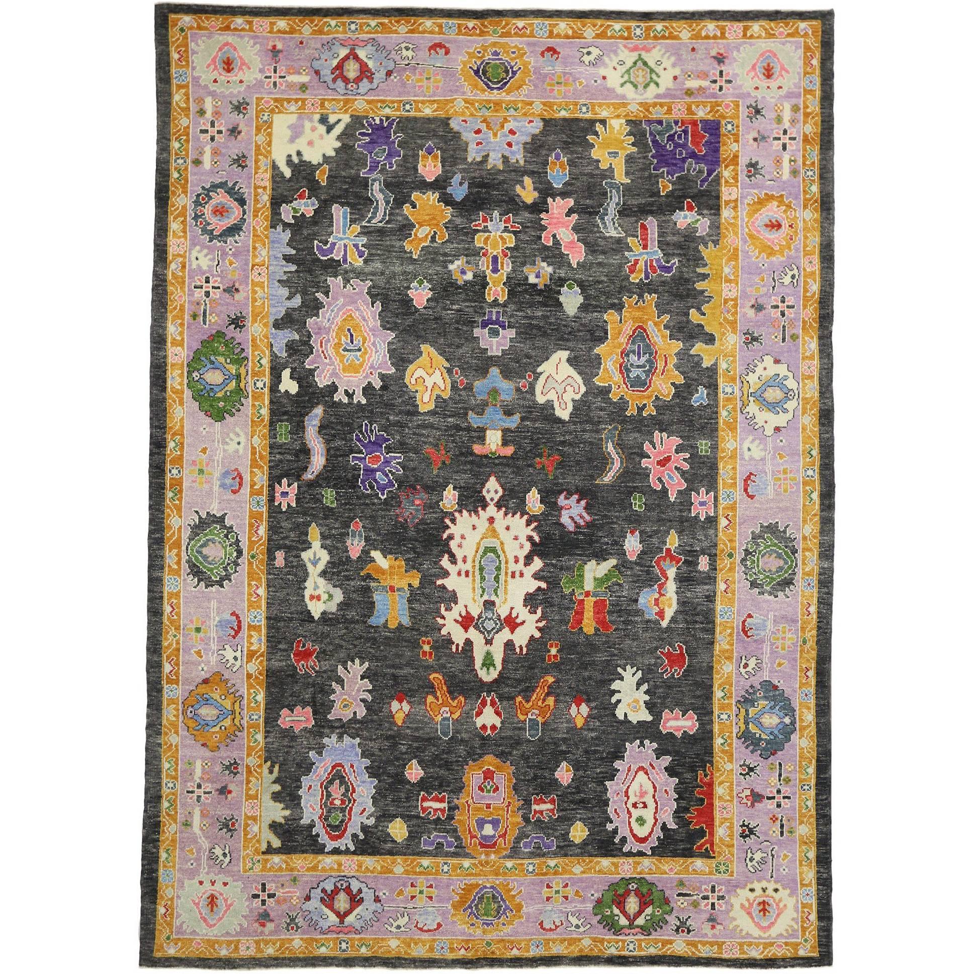 Contemporary Turkish Oushak Rug with Modern Style