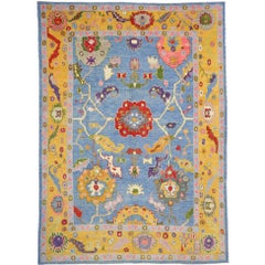 Contemporary Turkish Oushak Rug with Modern Style