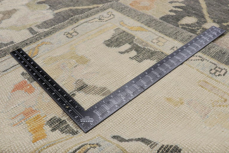 Contemporary Turkish Oushak Rug with Modernist Neoclassic Chippendale ...