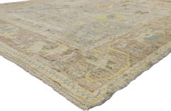 New Contemporary Turkish Oushak Rug with Pastel Colors and Transitional Style