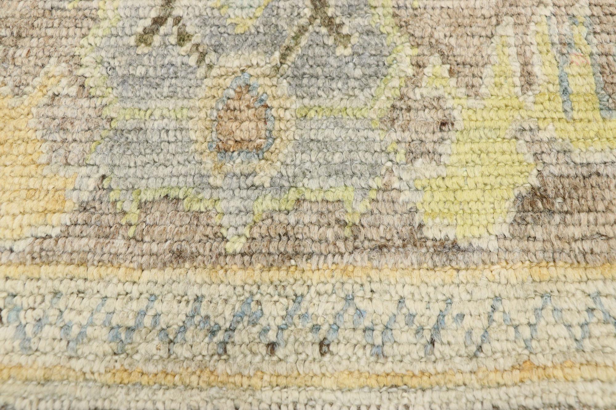 Contemporary Turkish Oushak Rug with Pastel Colors and French Transitional Style In New Condition For Sale In Dallas, TX