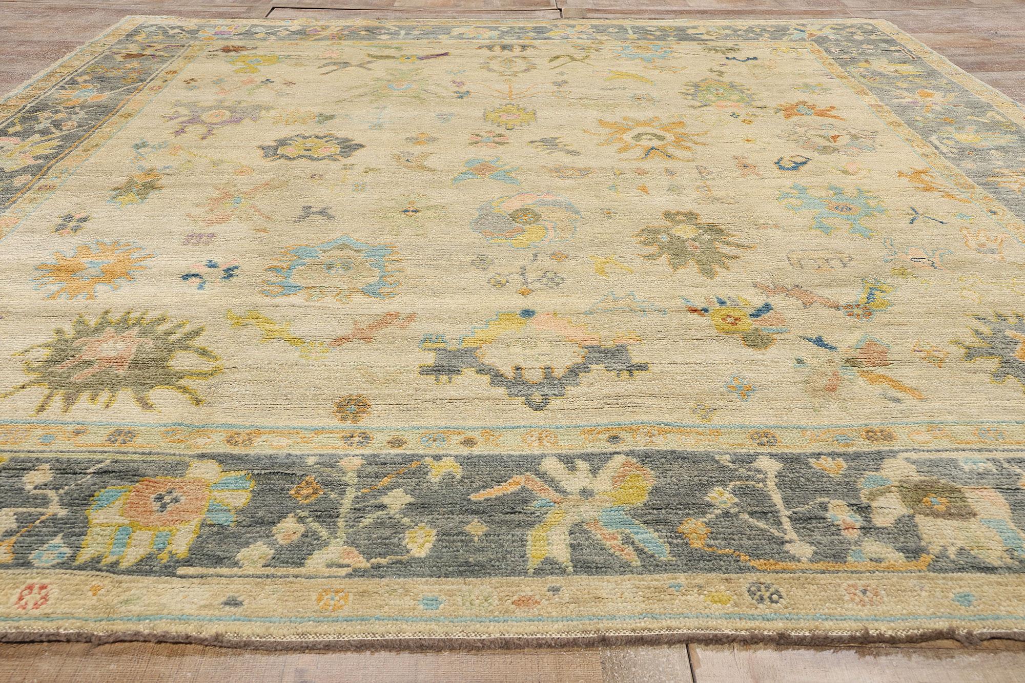New Colorful Turkish Oushak Carpet with Modern Style For Sale 1