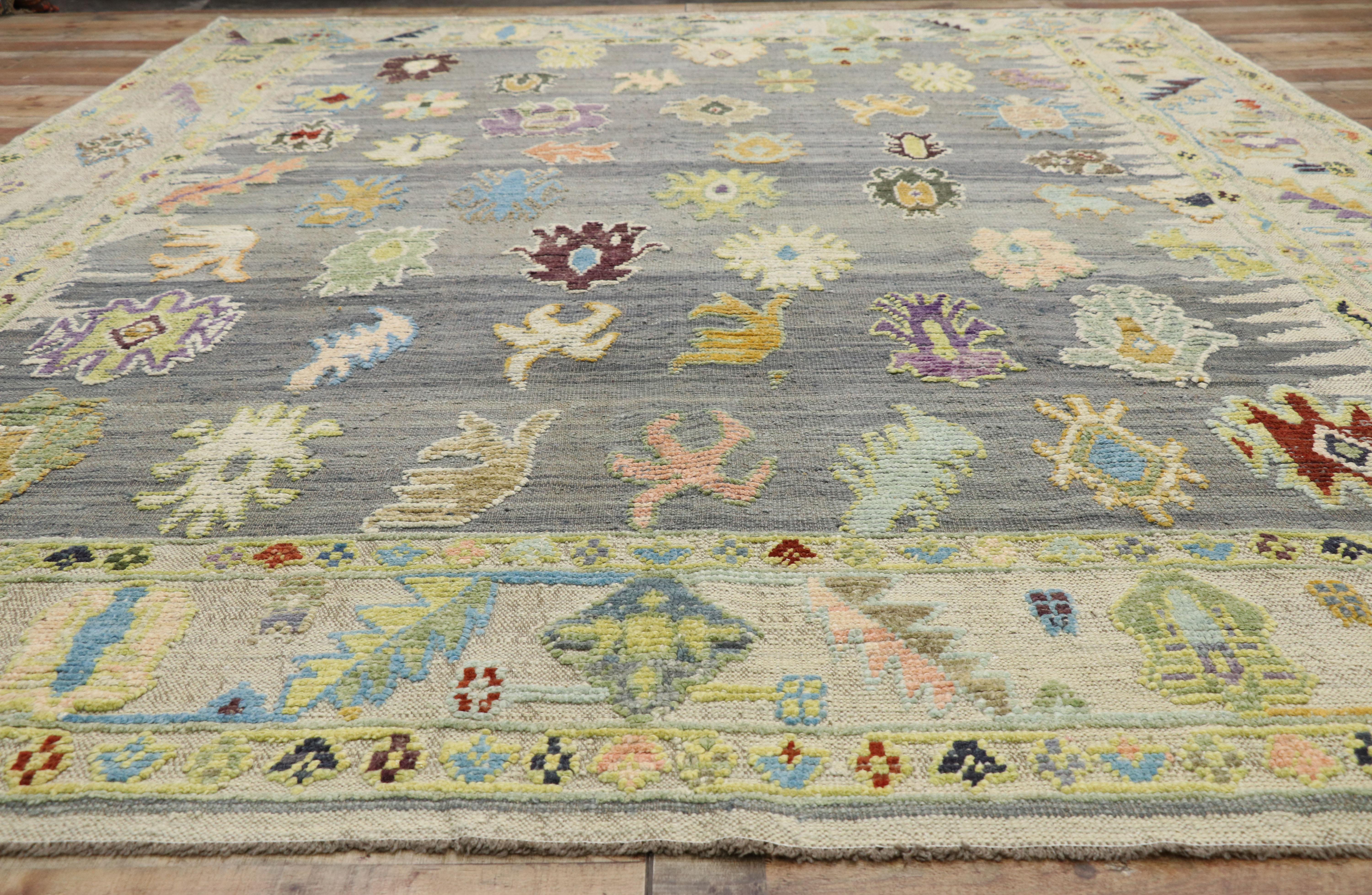 Contemporary Turkish Kilim Souf Rug with Pastel Colors and French Style 2