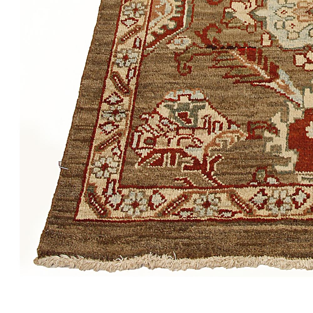 Contemporary Turkish Oushak Rug with Red and Blue Floral Details In New Condition For Sale In Dallas, TX