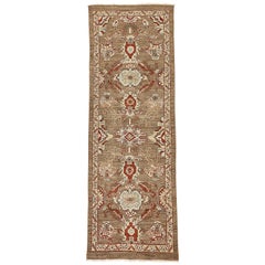 Contemporary Turkish Oushak Rug with Red and Blue Floral Details