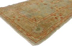 Nuovo runner turco contemporaneo in oushak con uno stile caldo e mediterraneo