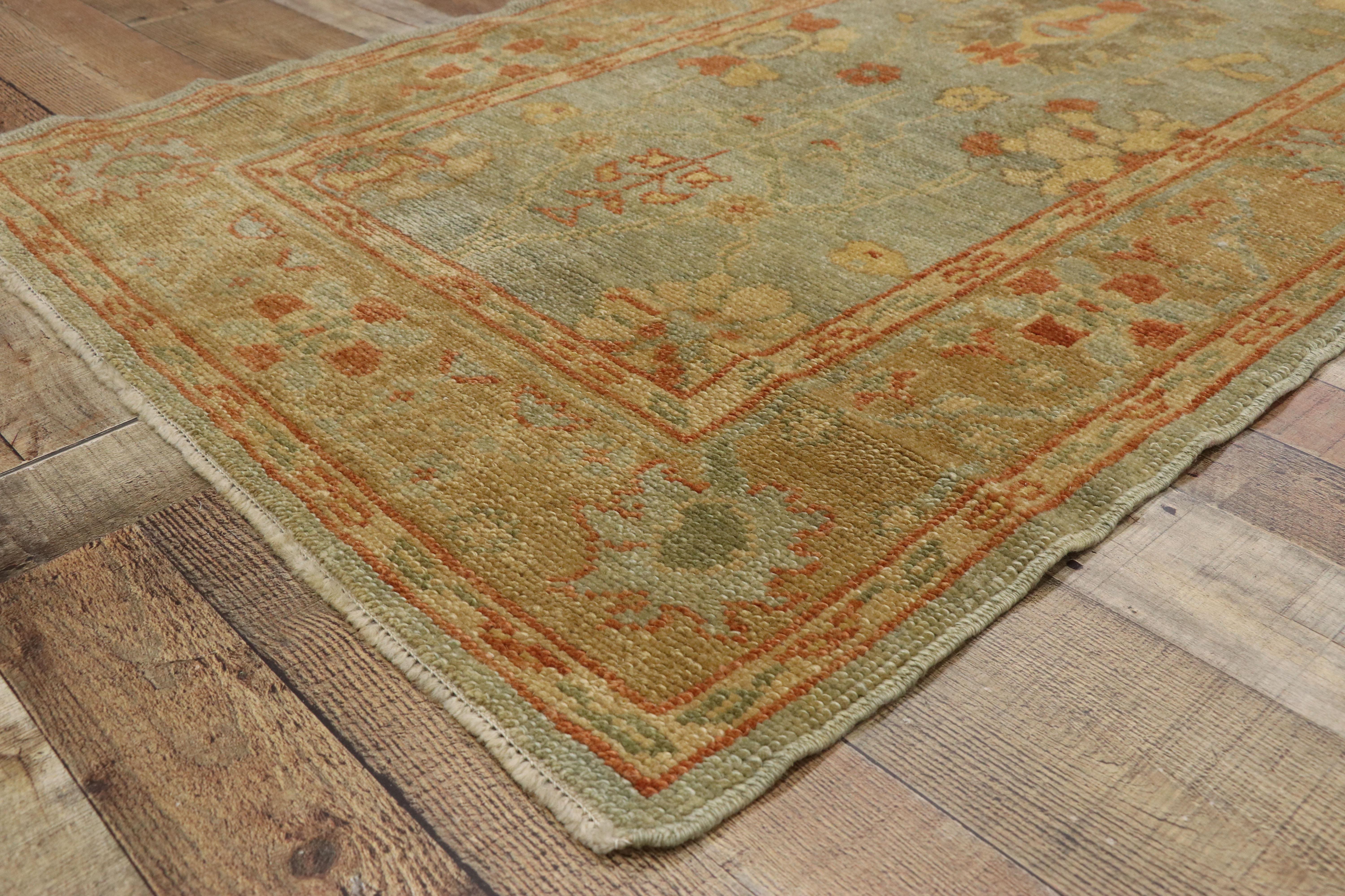 New Contemporary Turkish Oushak Runner with Warm, Mediterranean Style For Sale 1