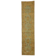 New Contemporary Turkish Oushak Runner with Warm, Mediterranean Style