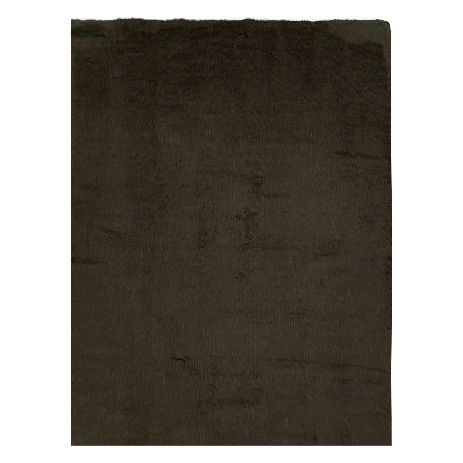 Contemporary Turkish Room Size Carpet in a Dark Brown to Black Minimalist Design In New Condition For Sale In New York, NY
