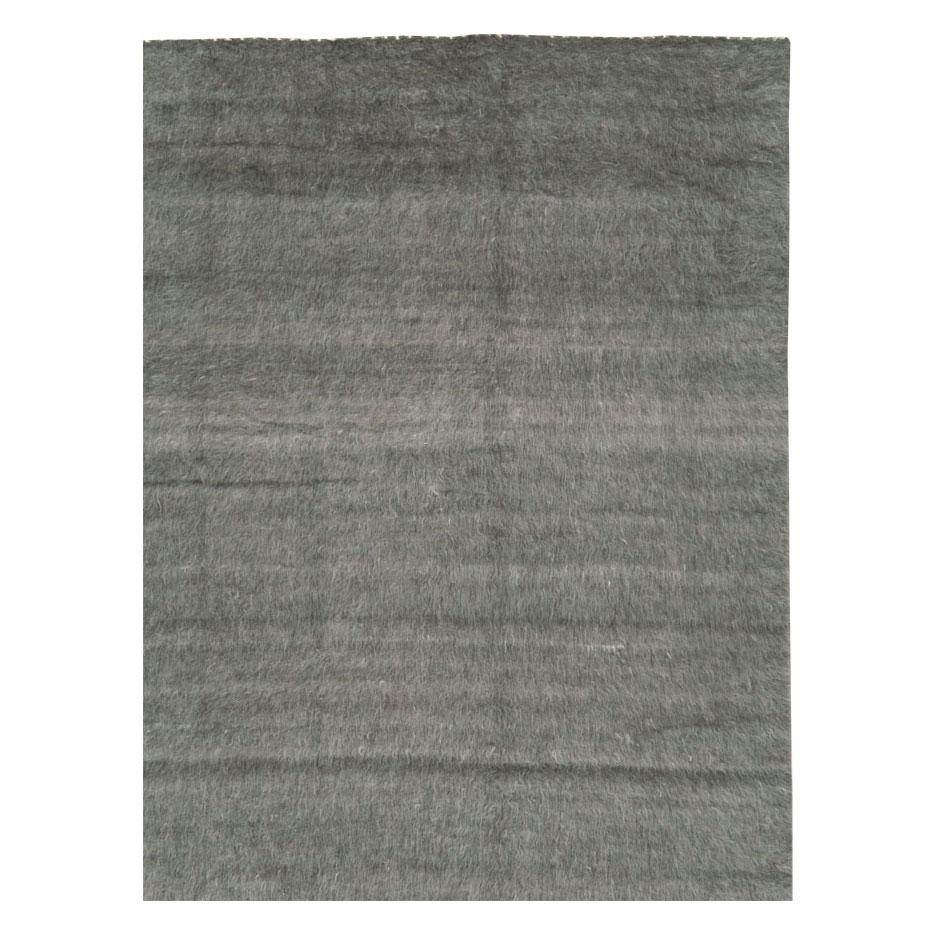 Contemporary Turkish Room Size Carpet in a Grey Minimalist Design In New Condition For Sale In New York, NY