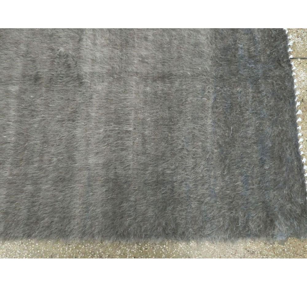 Contemporary Turkish Room Size Carpet in a Grey Minimalist Design For Sale 4