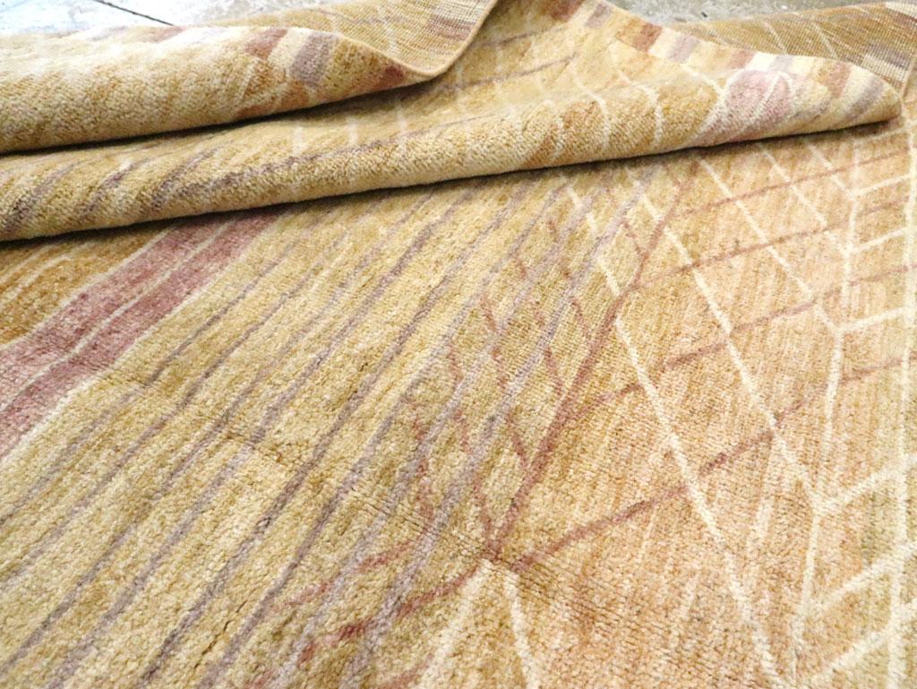 Contemporary Turkish Room Size Carpet in Pale Yellow Inspired by Swedish Rugs For Sale 2