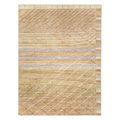 Contemporary Turkish Room Size Carpet in Pale Yellow Inspired by Swedish Rugs